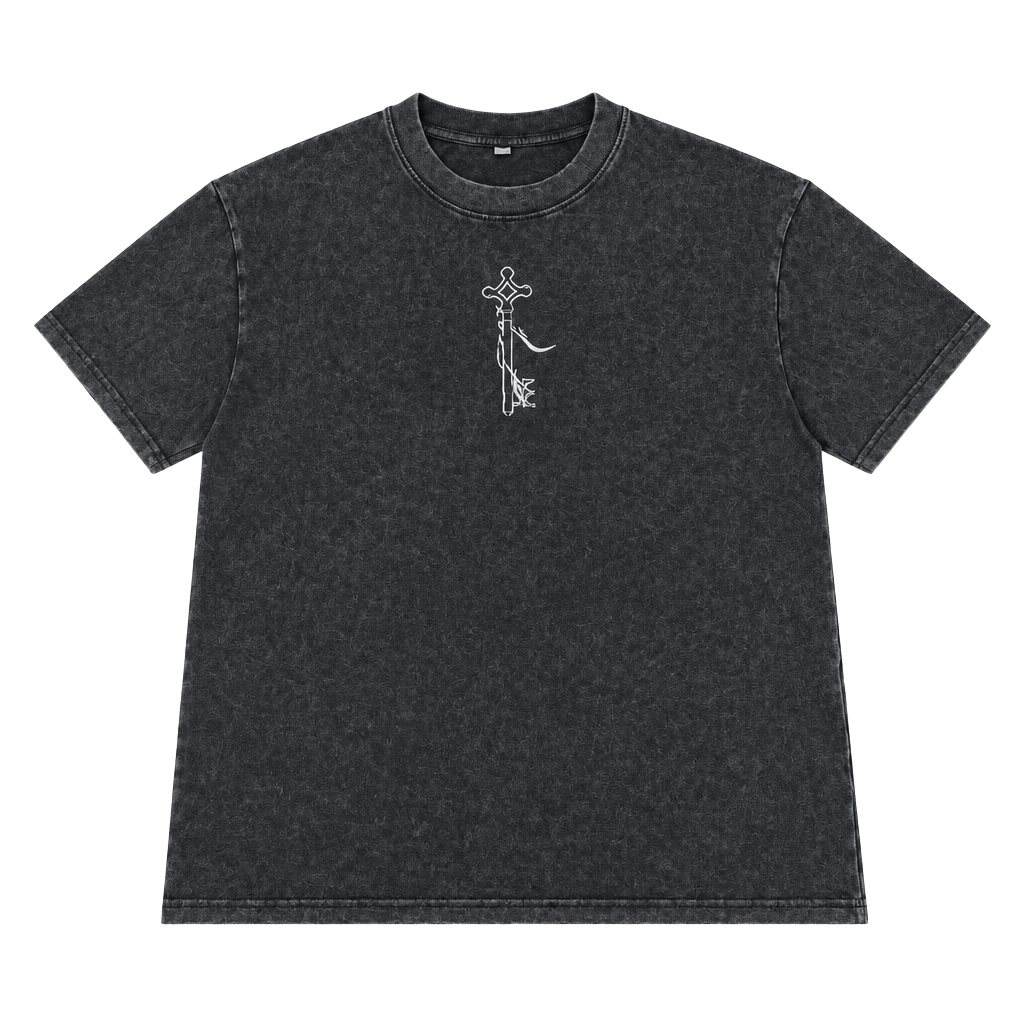 Unbranded Washed Graphic T-Shirt Size M Gray Key Design 1