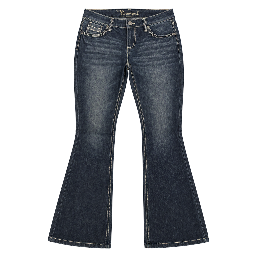 New Directions Weekend Bootcut Jeans Size 10 Embellished Wings Dark Wash 1