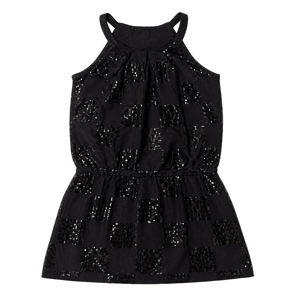 White House Black Market Sequin Check Halter Neck Dress 1