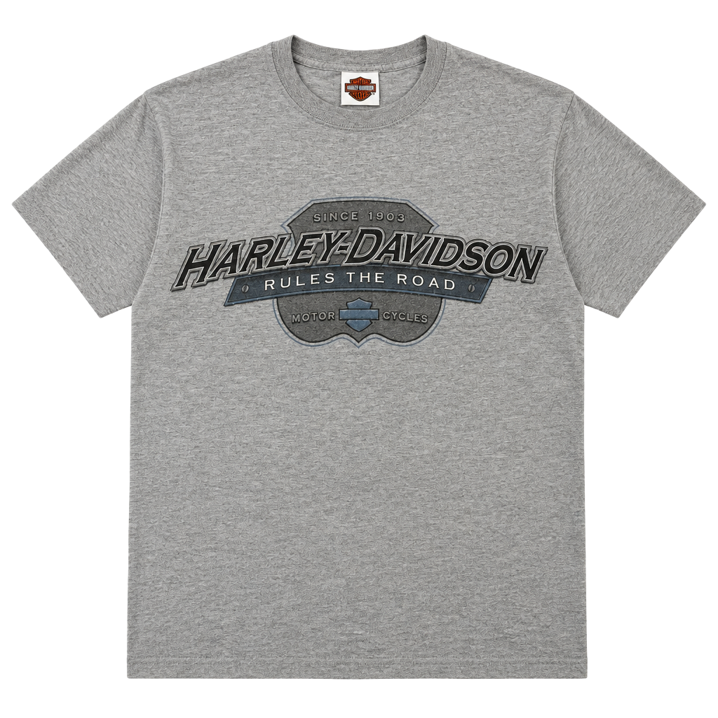 Harley-Davidson Rules The Road Santa Maria California T-Shirt Gray 1