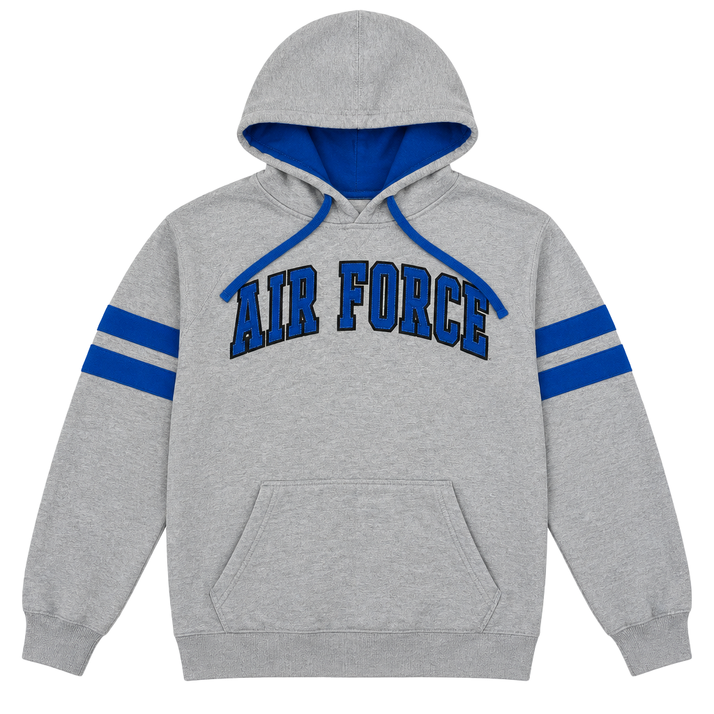 Pro Standard Air Force Hoodie Size XL Grey Blue Applique 1