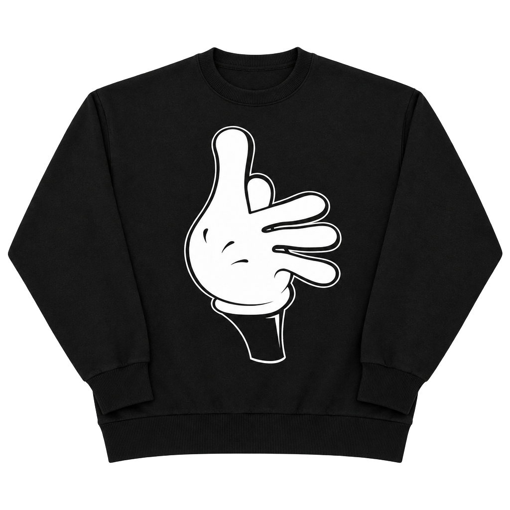 90’s Vintage God's Collection Mickey Mouse Glove Sweatshirt Size M Black 1