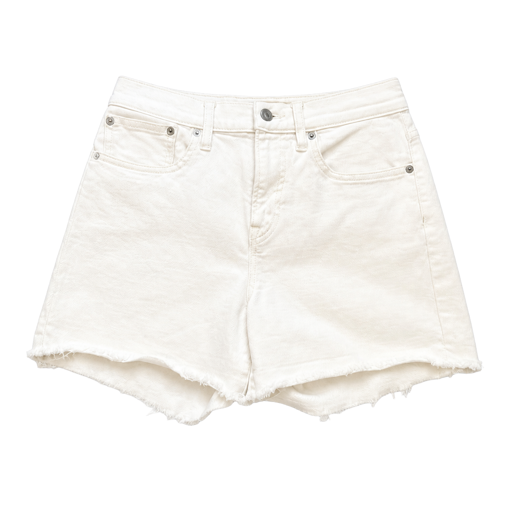 J.Crew Mercantile White Raw Hem Denim Shorts Size 26 1