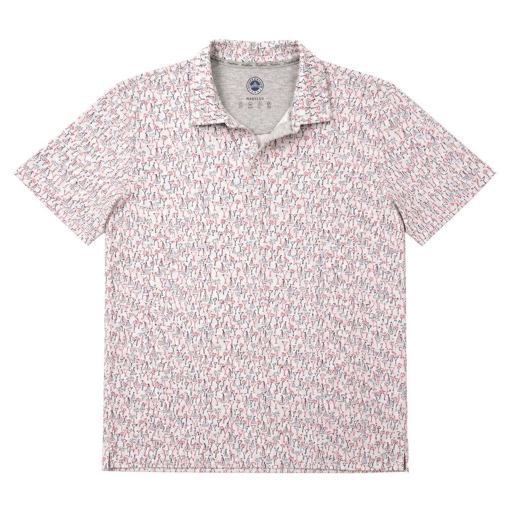 Flag & Anthem MadeFlex Scofield Americana Martini Print Performance Polo XL 1