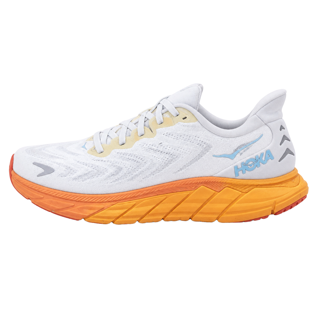 HOKA Arahi 6 Size 9.5B White Orange Running Shoes 1