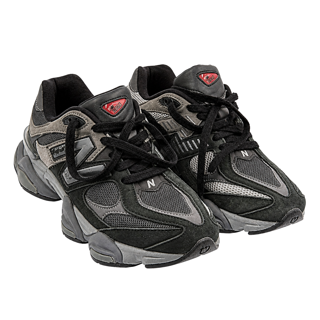 New Balance 9060 Black Castlerock Black/Gray Men's Low Top Lace-Up Sneakers 1