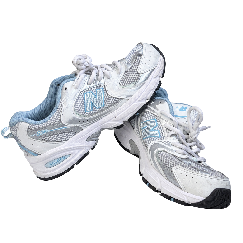 New Balance 530 Women's Size 5 White Silver Light Blue Running Shoes Sneakers 1