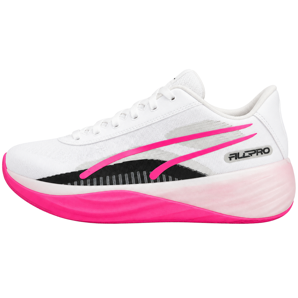 Puma All Pro Nitro Poison Pink Basketball Shoes White Pink 1