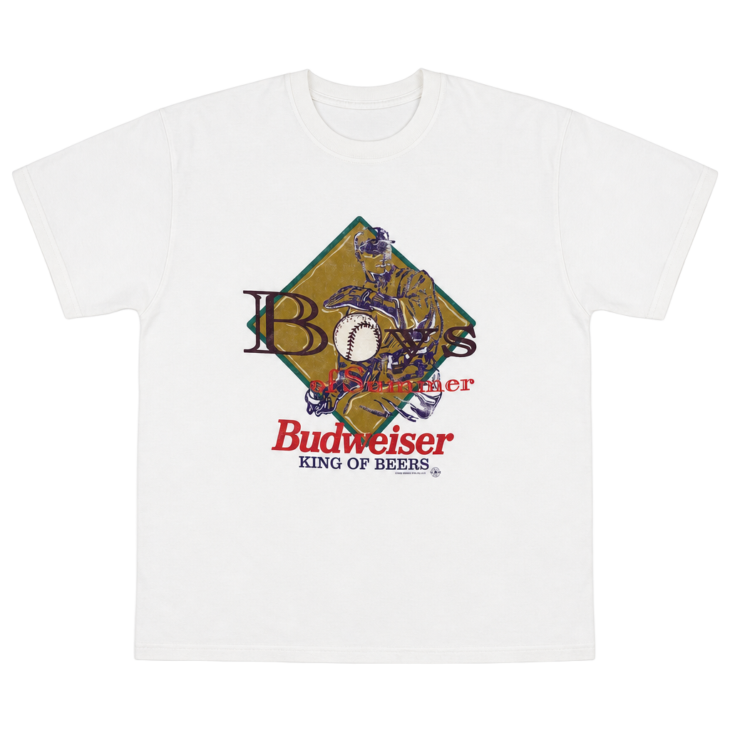 Vintage 1998 Budweiser Boys of Summer Graphic T-Shirt 1