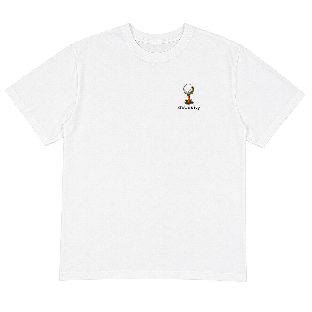 Crown & Ivy Graphic T-Shirt Size M White Ale In One Golf 1