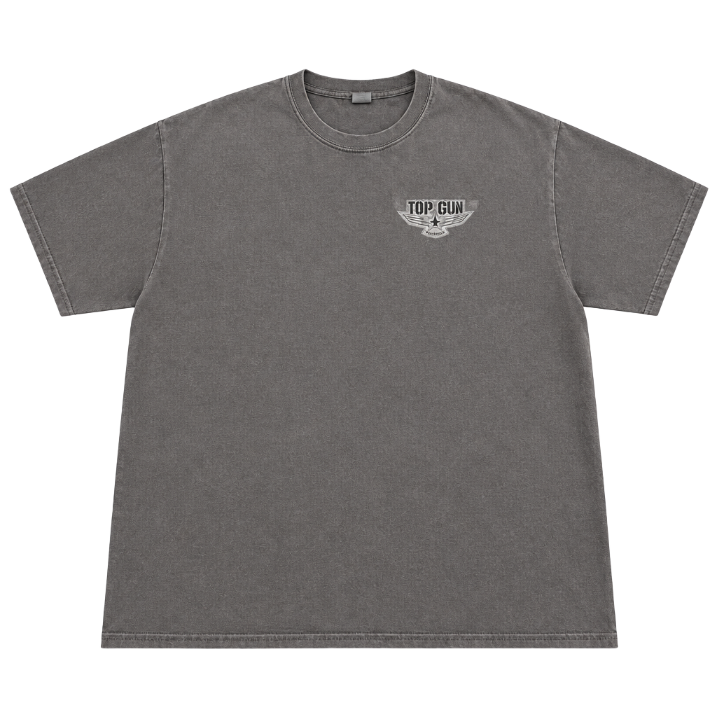 Gildan Top Gun Fallon NV Graphic T-Shirt Gray Heavy Cotton 1