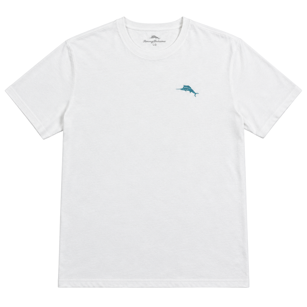 Tommy Bahama Sails Are Up Graphic T-Shirt Size L White 1