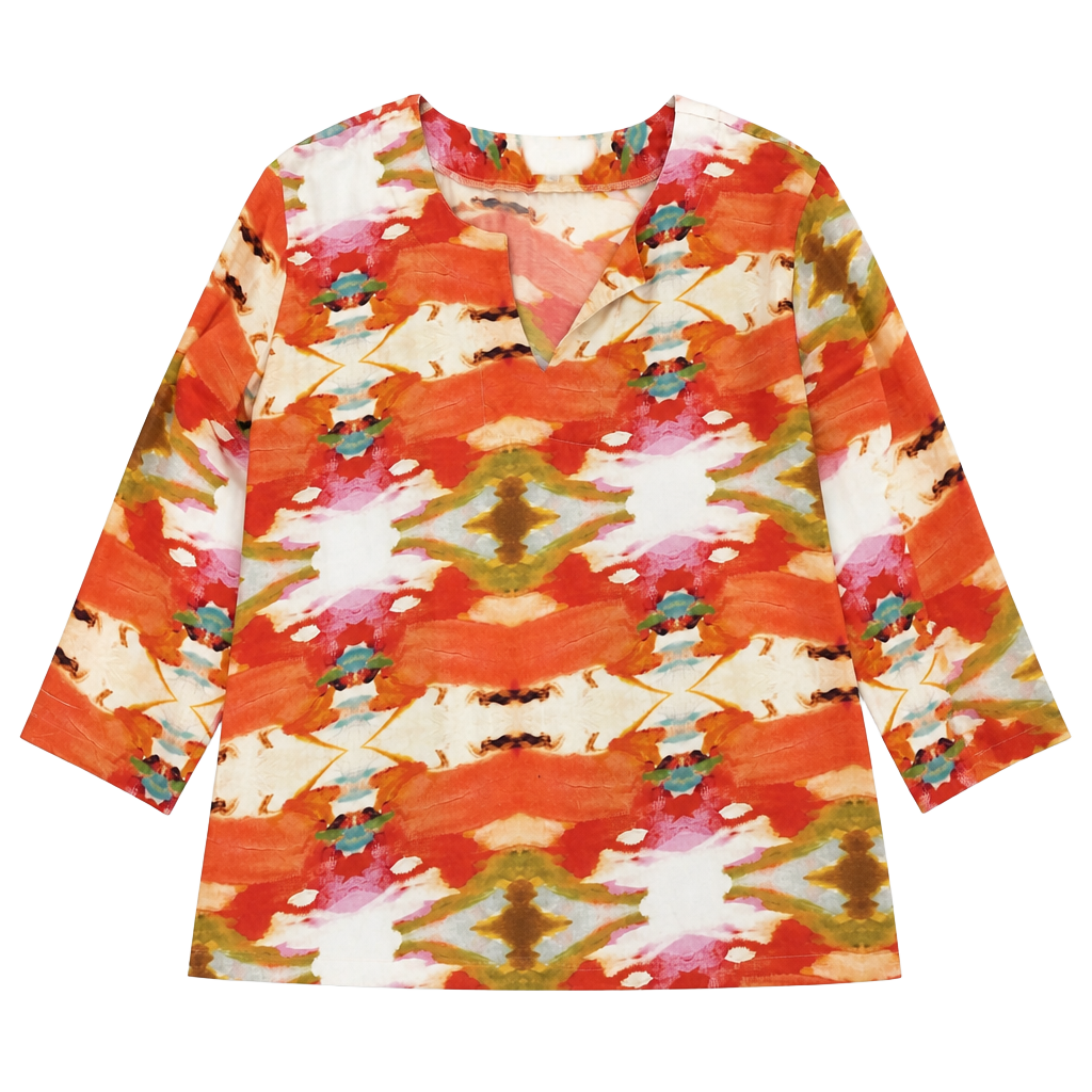 Laura Park Abstract Print Tunic Top Size S 1