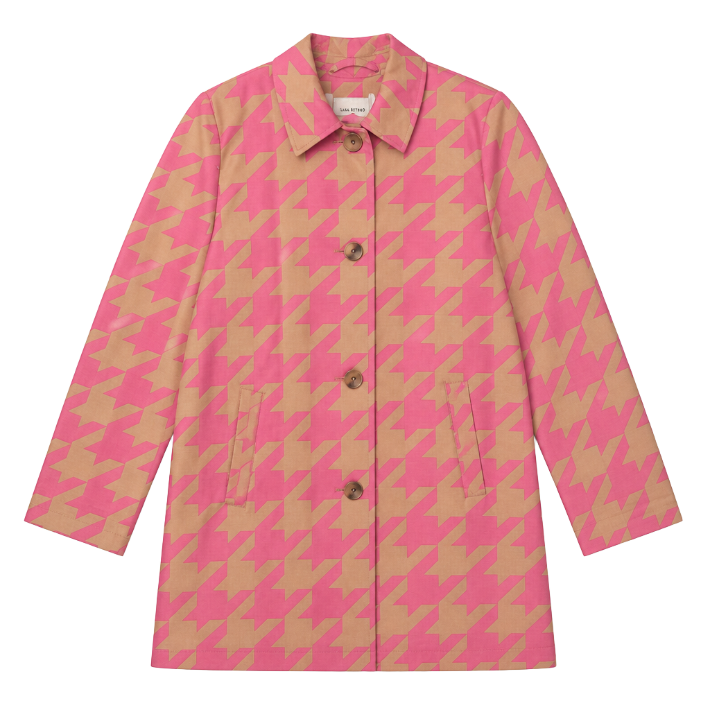 Isaac Mizrahi for Target 20 Years of Design for All Pink Houndstooth Trench Coat 1