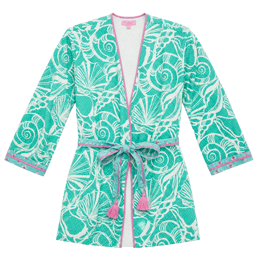 Lilly Pulitzer Clammies 'N' Jammies Terry Robe Size S 1