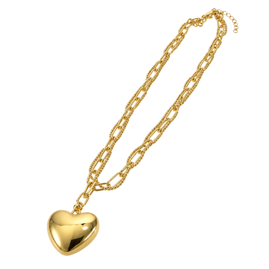 Uncommon James Intertwined Gold Necklace Heart Pendant Paperclip Chain 1