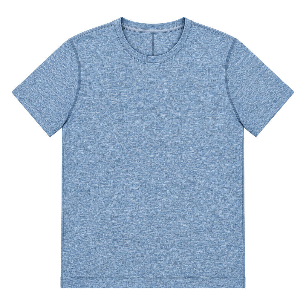 Lululemon Men’s Soft Jersey Short Sleeve Shirt Light Blue Heather, Size L 1
