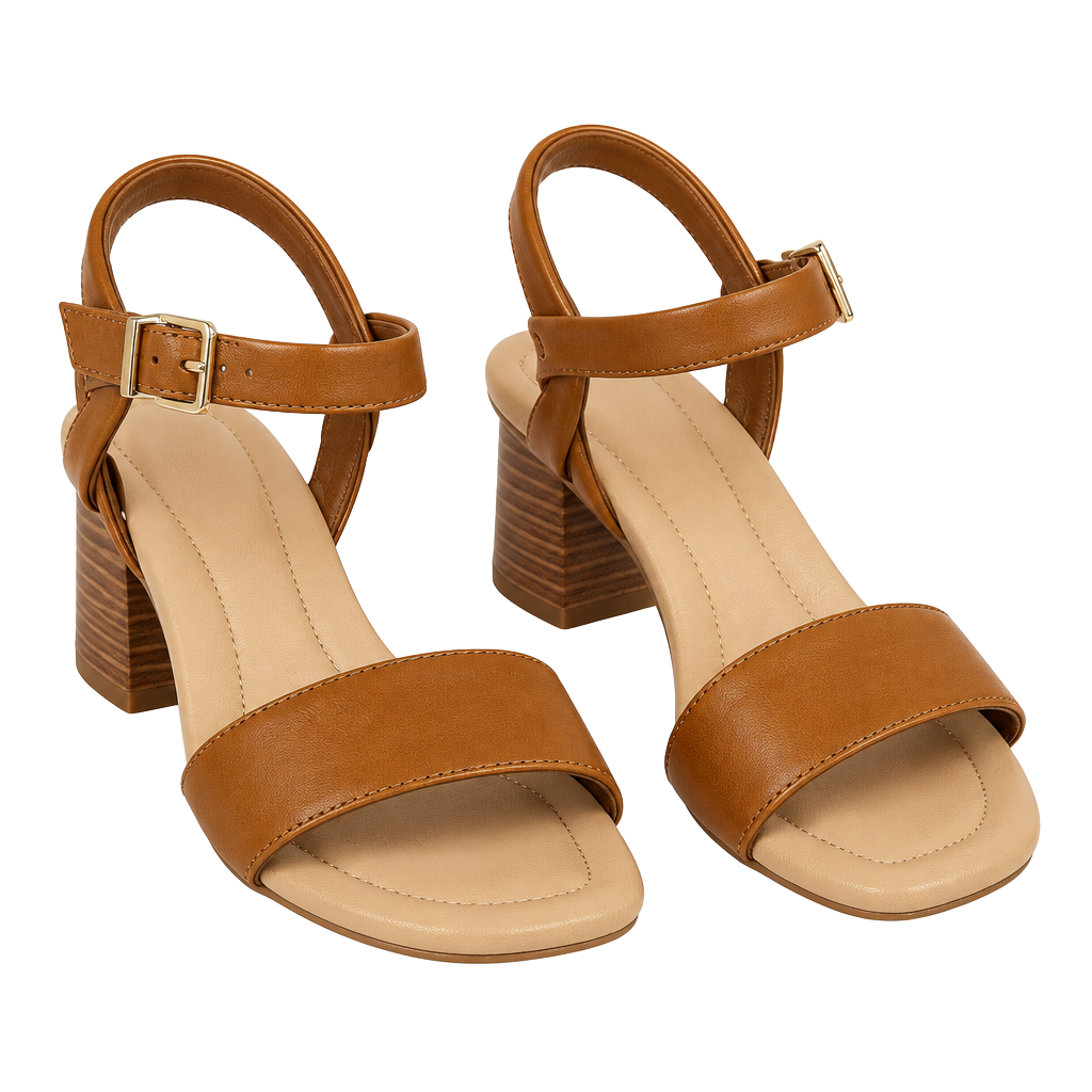 Clarks Desirae Rowan Leather Block Heel Sandal, Camel, Women’s 8W 1