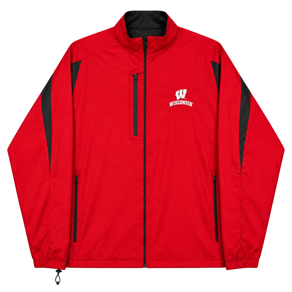 Antigua Wisconsin Badgers Full Zip Windbreaker Jacket Red Men’s Large 1