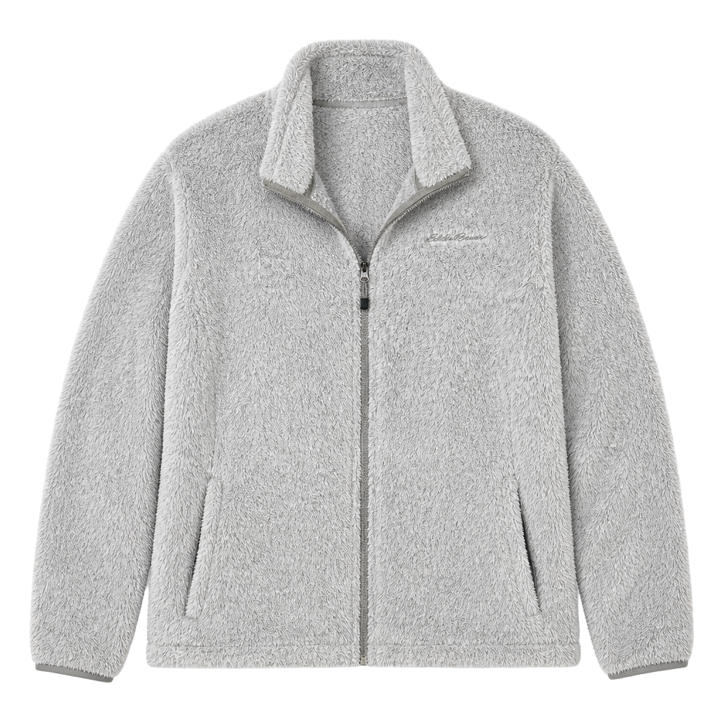 Women’s Eddie Bauer Fleece Jacket, 2XL, Gray, Full Zip Sherpa Fuzz 1