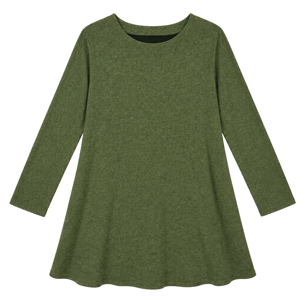 Tempo Paris Knit Sweater Dress Crewneck 3/4 Sleeve Olive Green Women’s XL 1