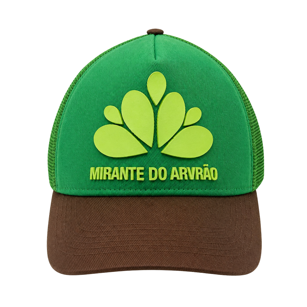 Mirante Do Arvrão Brazil Green and Brown Mesh Trucker Hat 1