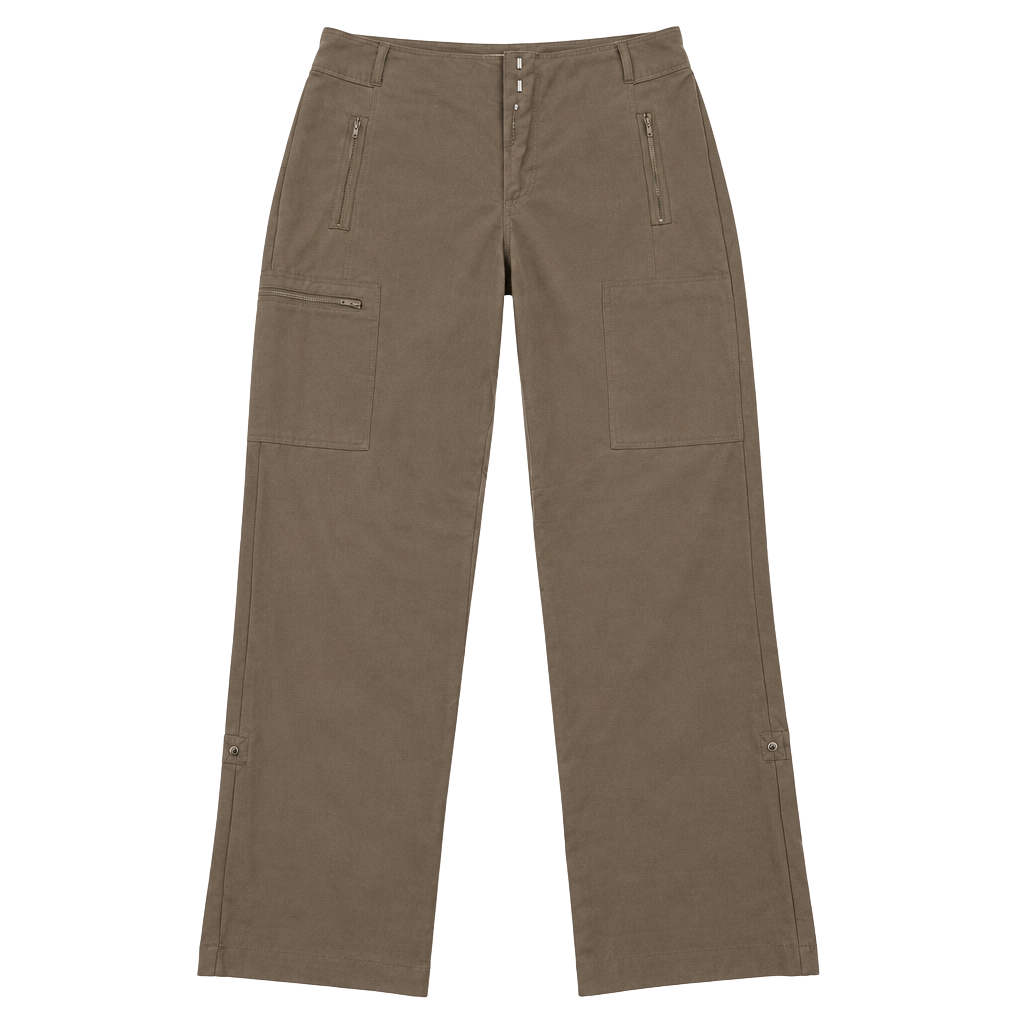 Chico's Cargo Pants Size 2.5 Brown Utility Zip Pocket Travel 1