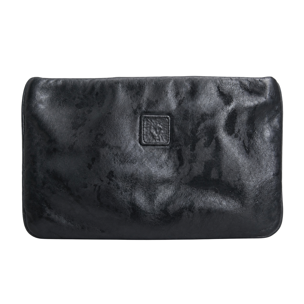 Vintage Anne Klein for Calderon Black Leather Clutch Purse 1