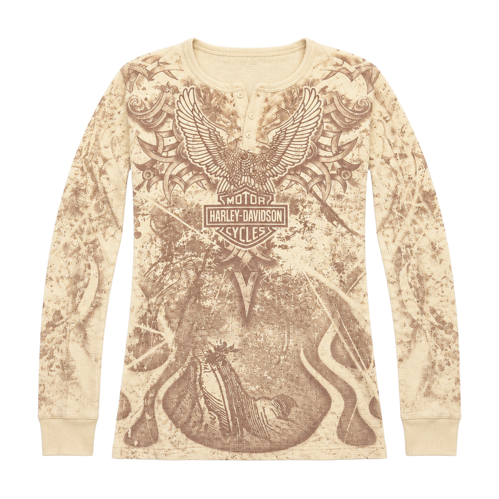 Harley-Davidson Thermal Long Sleeve Shirt Size S Tan Morgantown WV 1