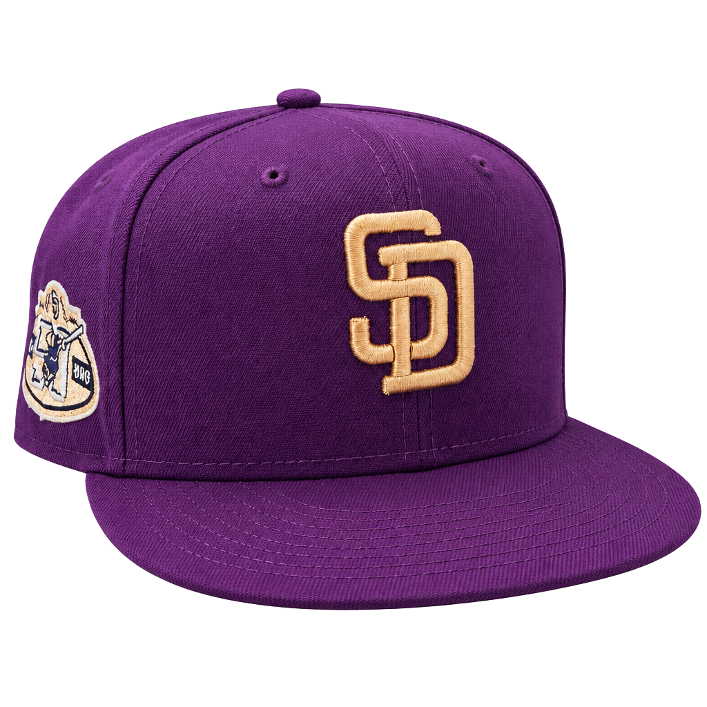 San Diego Padres Fitted Hat Purple Gold 1
