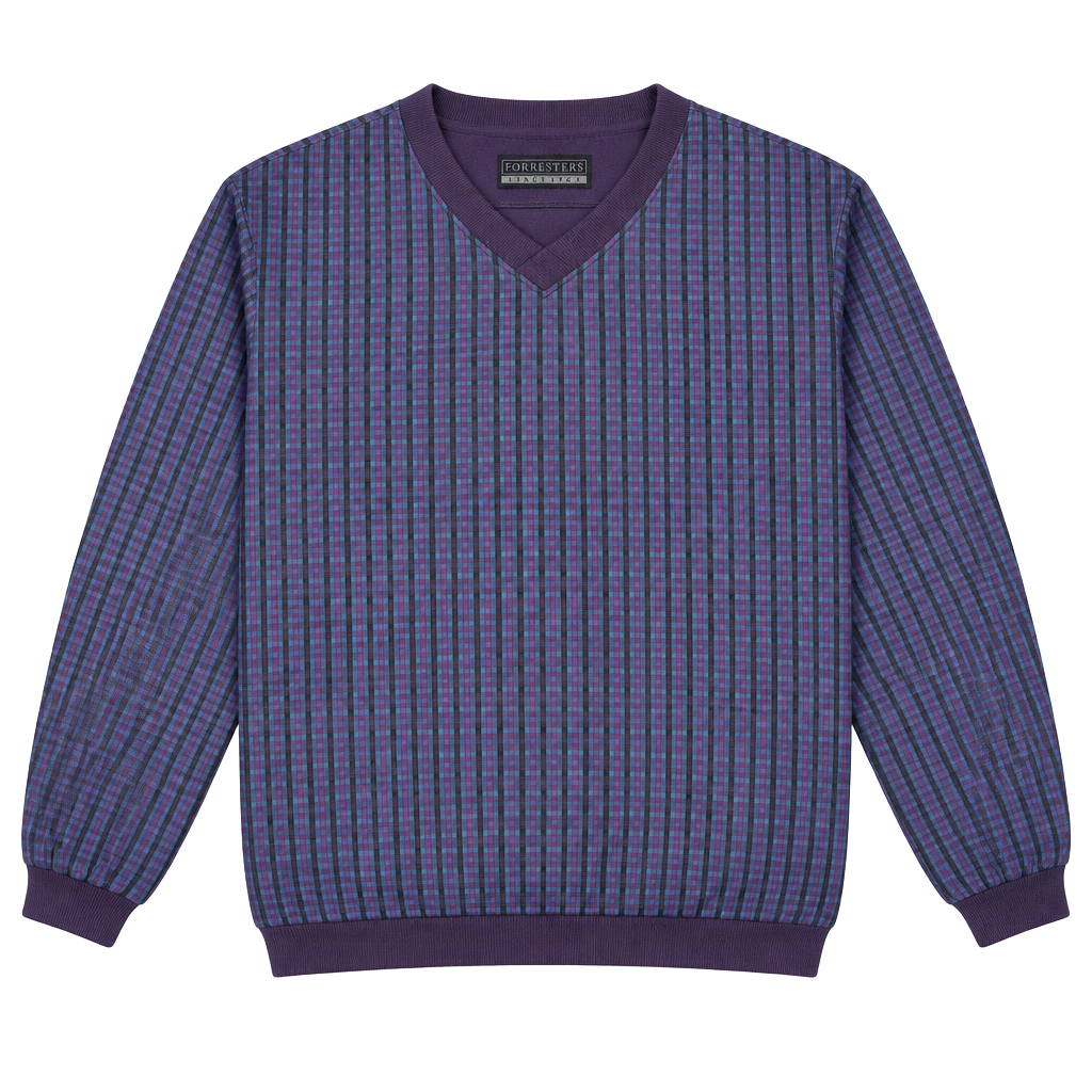 Forrester's Pullover Windbreaker Purple Plaid Outerwear 1