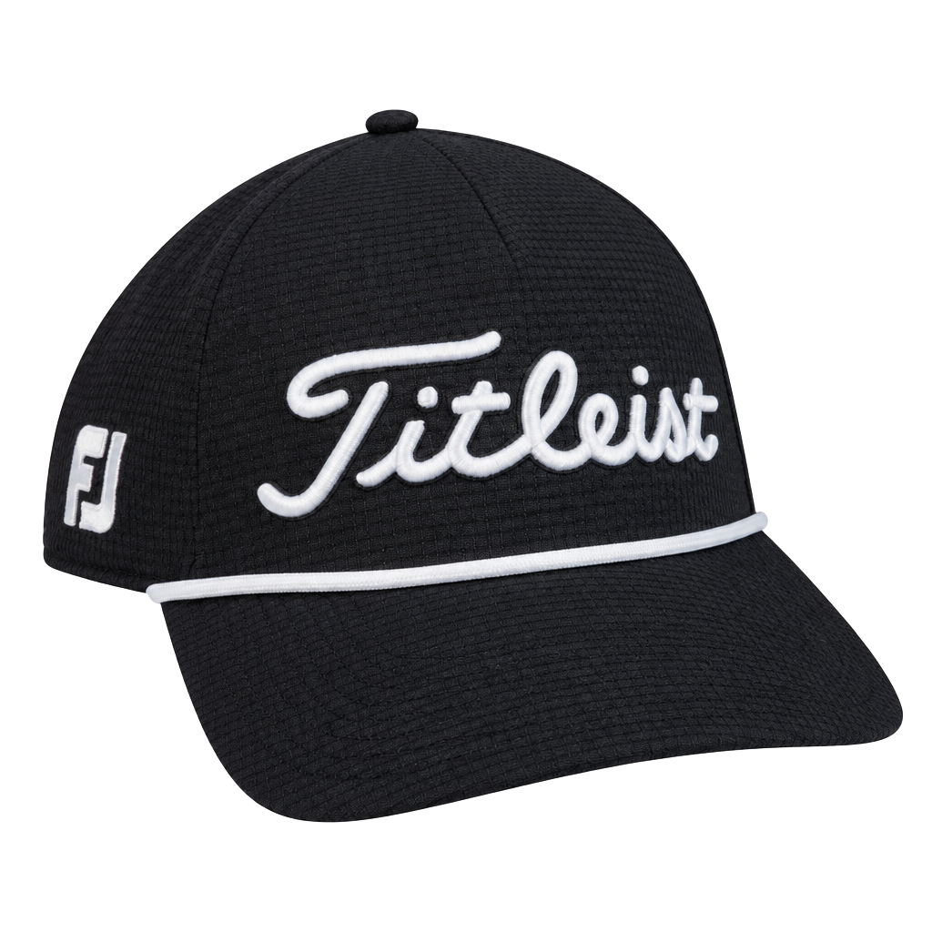 Titleist Tour Rope Golf Hat Black White Snapback Adjustable 1