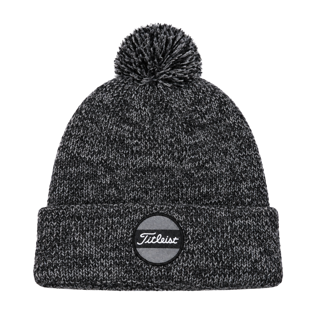 Titleist Boardwalk Pom Pom Beanie Hat Gray Marled Knit Winter Cuff 1