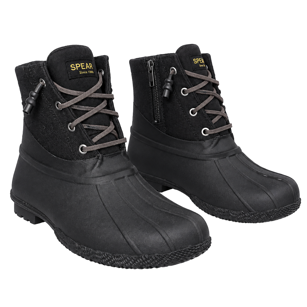 Sperry Saltwater Boots Size 8 Black Rubber Duck Rain Boots STS84384 1