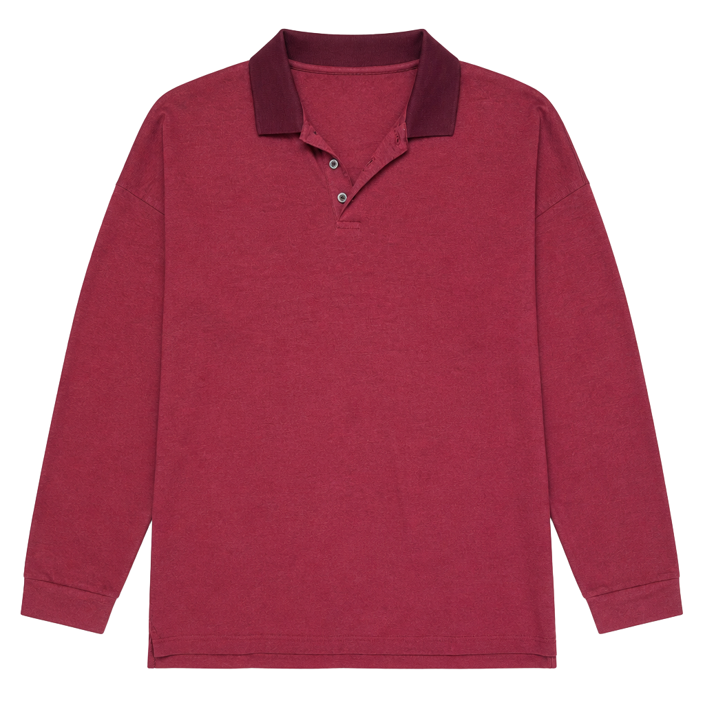 Dockers Men's Maroon Long Sleeve Pique Polo Shirt XXL 1