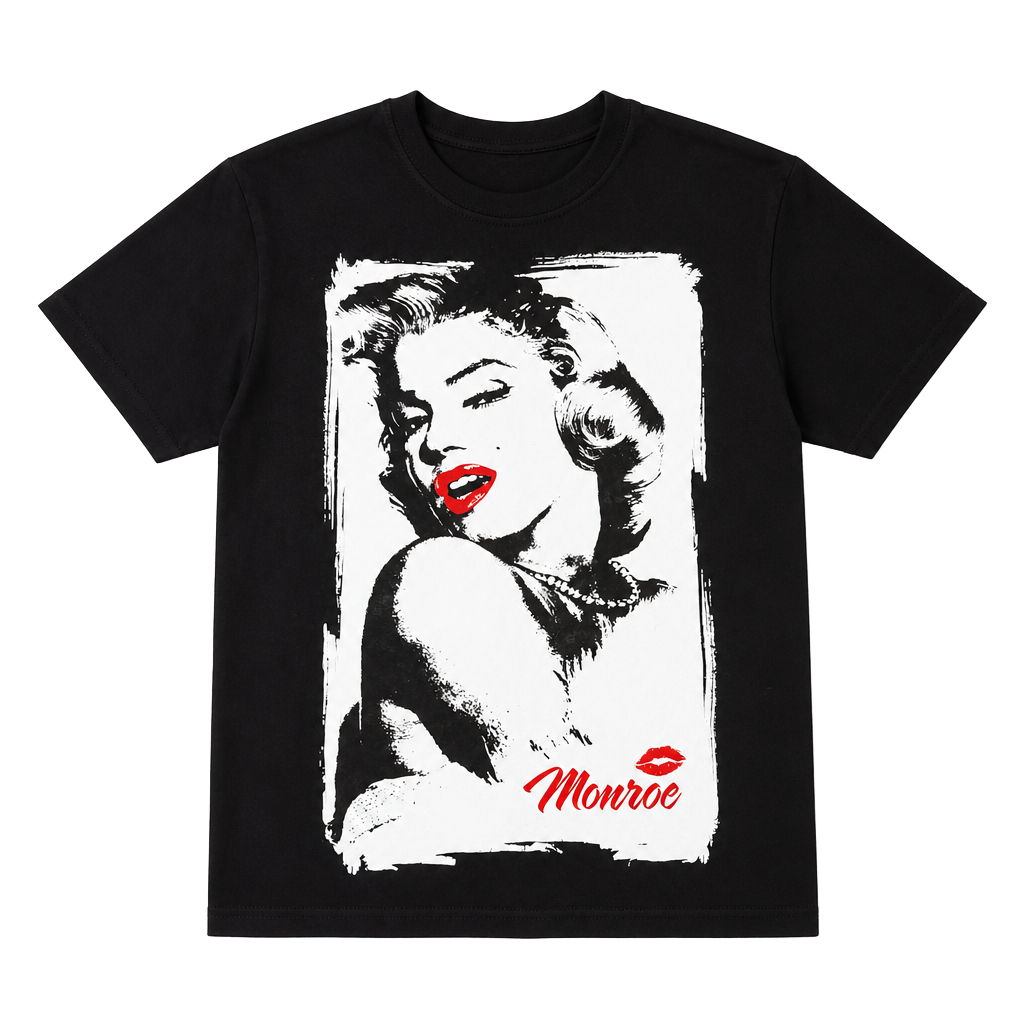 Gildan DryBlend Marilyn Monroe Black Graphic T-Shirt 1
