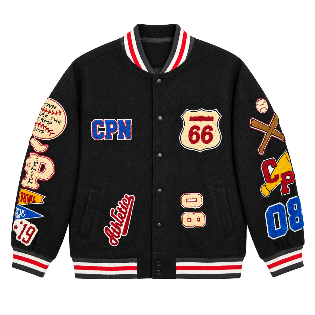 Unbranded Varsity Jacket Black 1