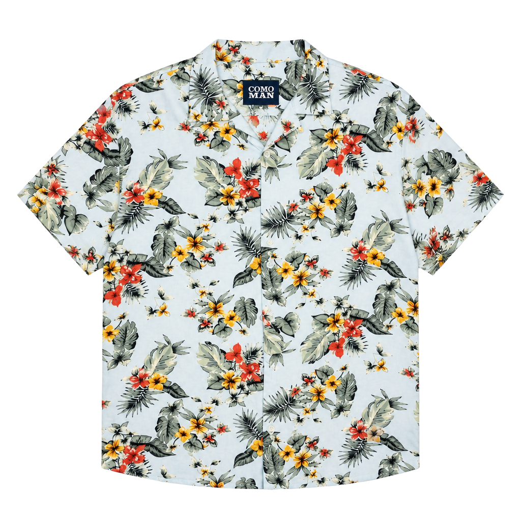 Como Man Floral Shirt M 1