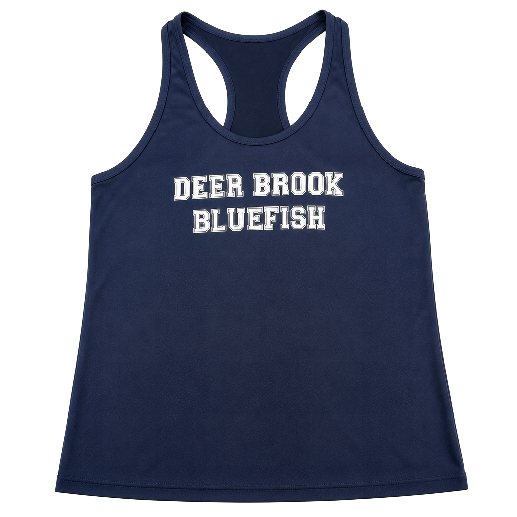 Team 365 Women's Navy Blue Deer Brook Bluefish Racerback Tank Top Large 1
