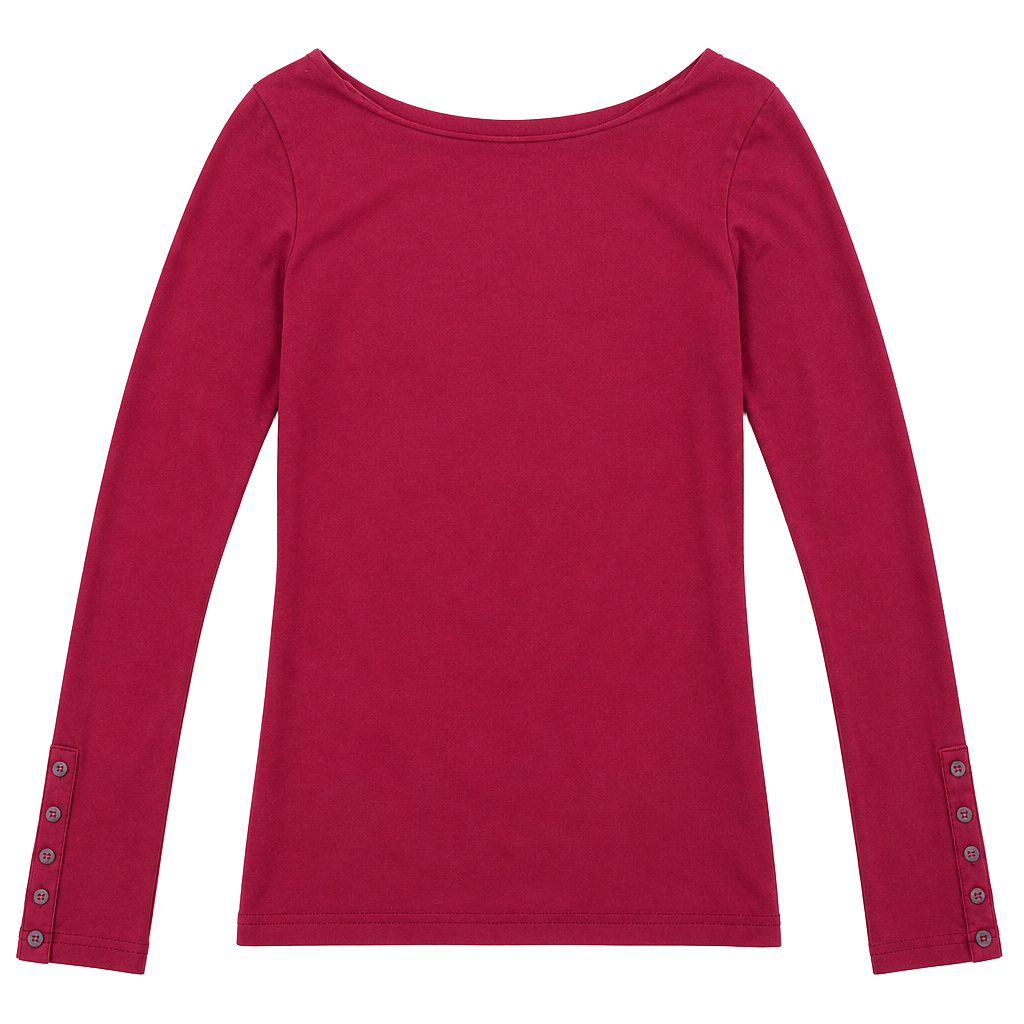 Matilda Jane Character Counts Maroon Long Sleeve Button Cuff Top Size M 1