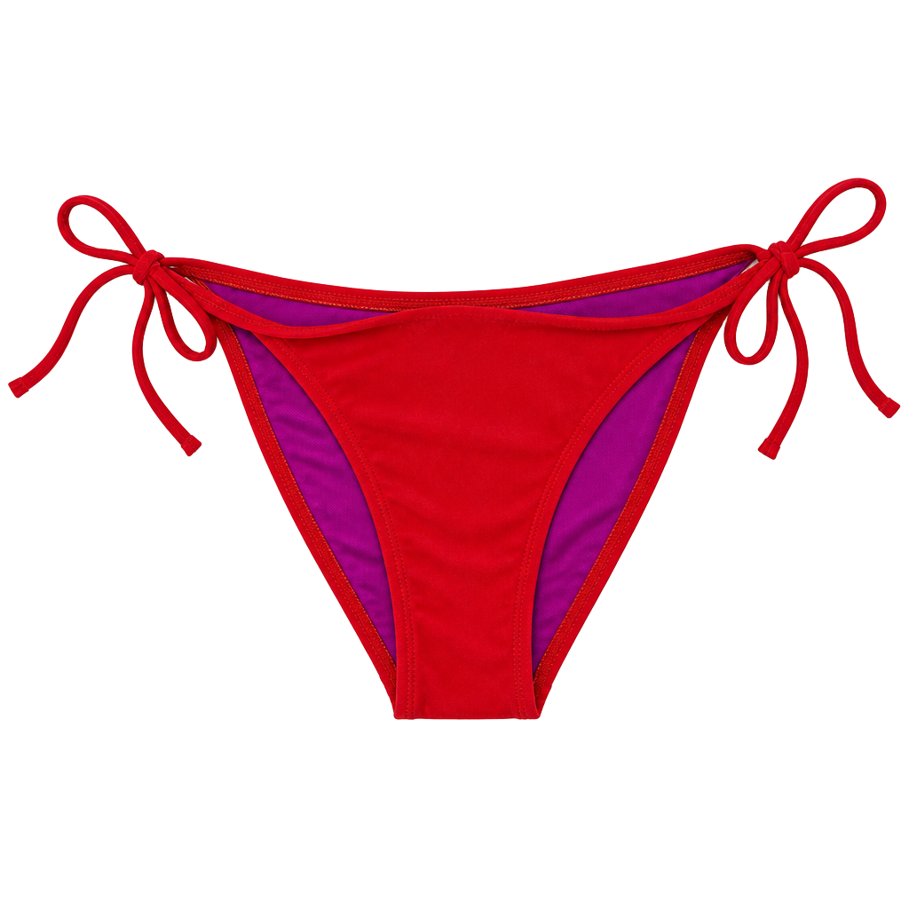 Sofia by ViX Red and Magenta Reversible Side Tie Bikini Bottom 1