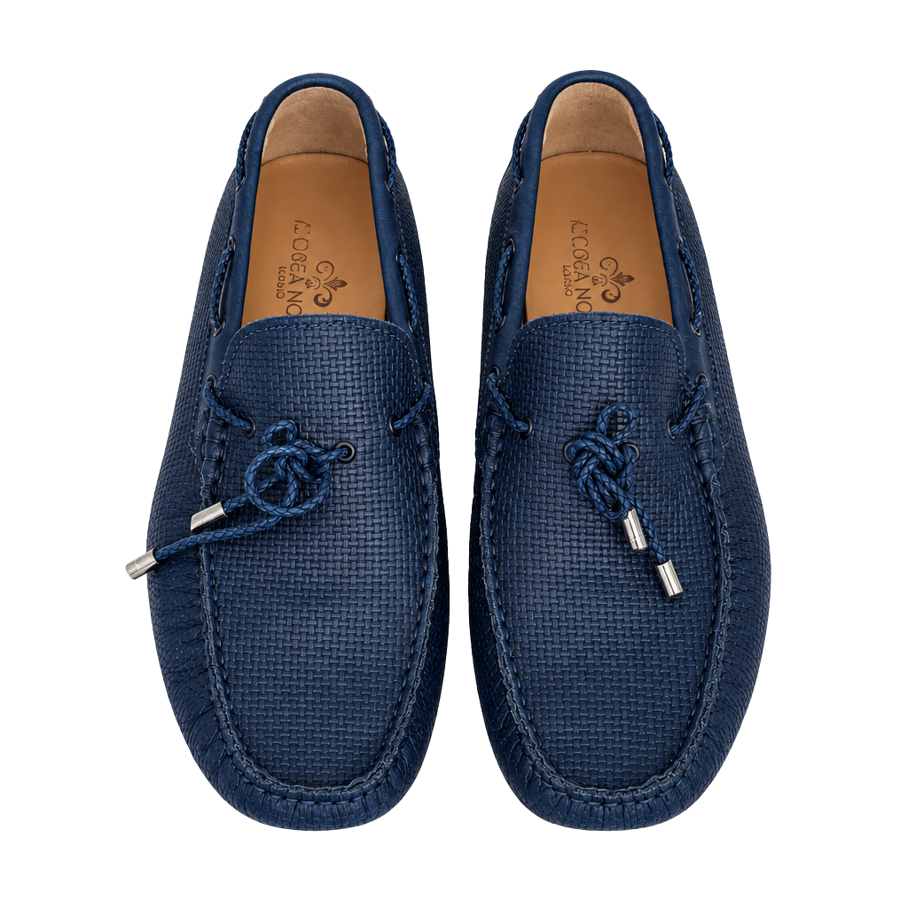 Andrea Nobile Loafers Size 43 Navy Blue Leather 1