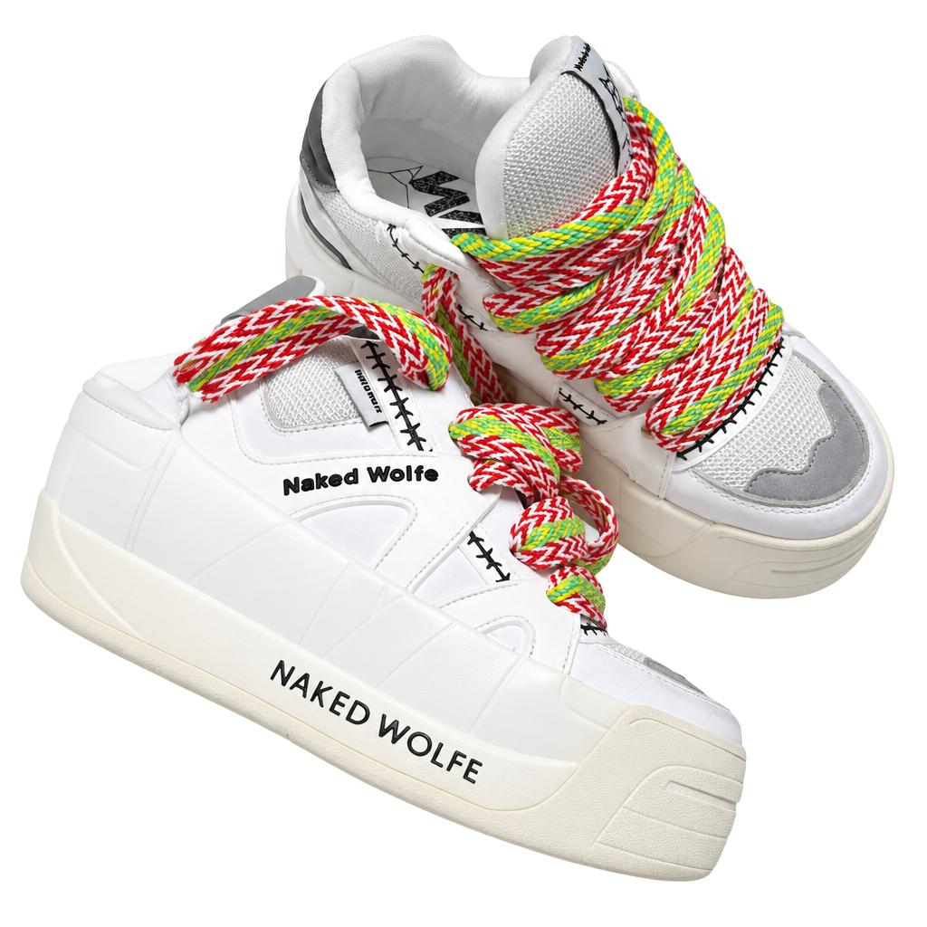 Naked Wolfe Platform Sneakers Size 36 White Chunky Retro Skate Shoes 1