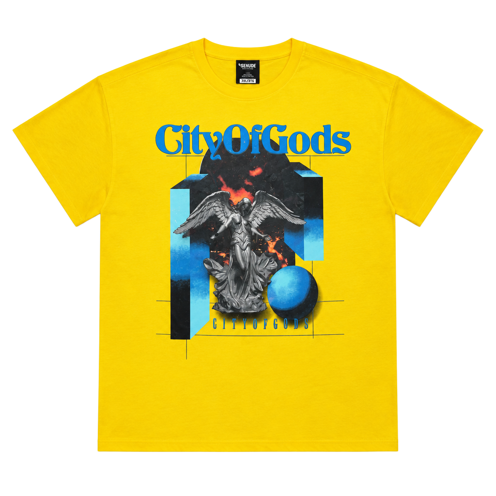 Genuine Authentic City Of Gods T-Shirt Size M Yellow Graphic Tee 1
