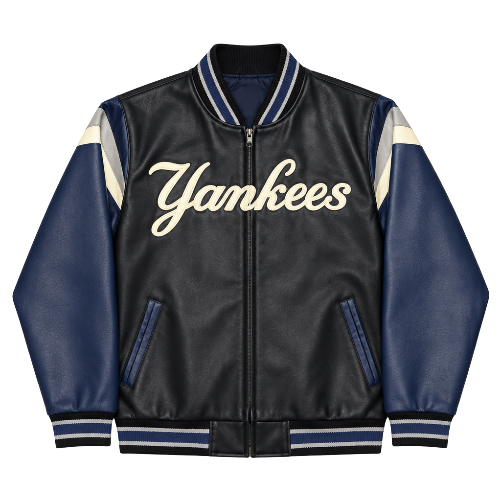 Genuine Merchandise New York Yankees Leather Jacket XL Black MLB 1