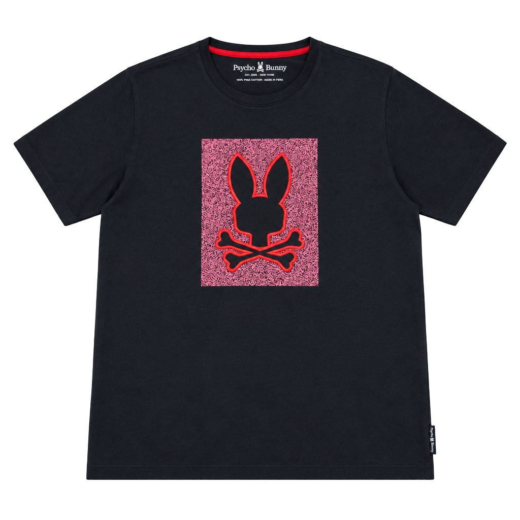 Psycho Bunny Graphic T-Shirt Size 7 Black Pima Cotton 1