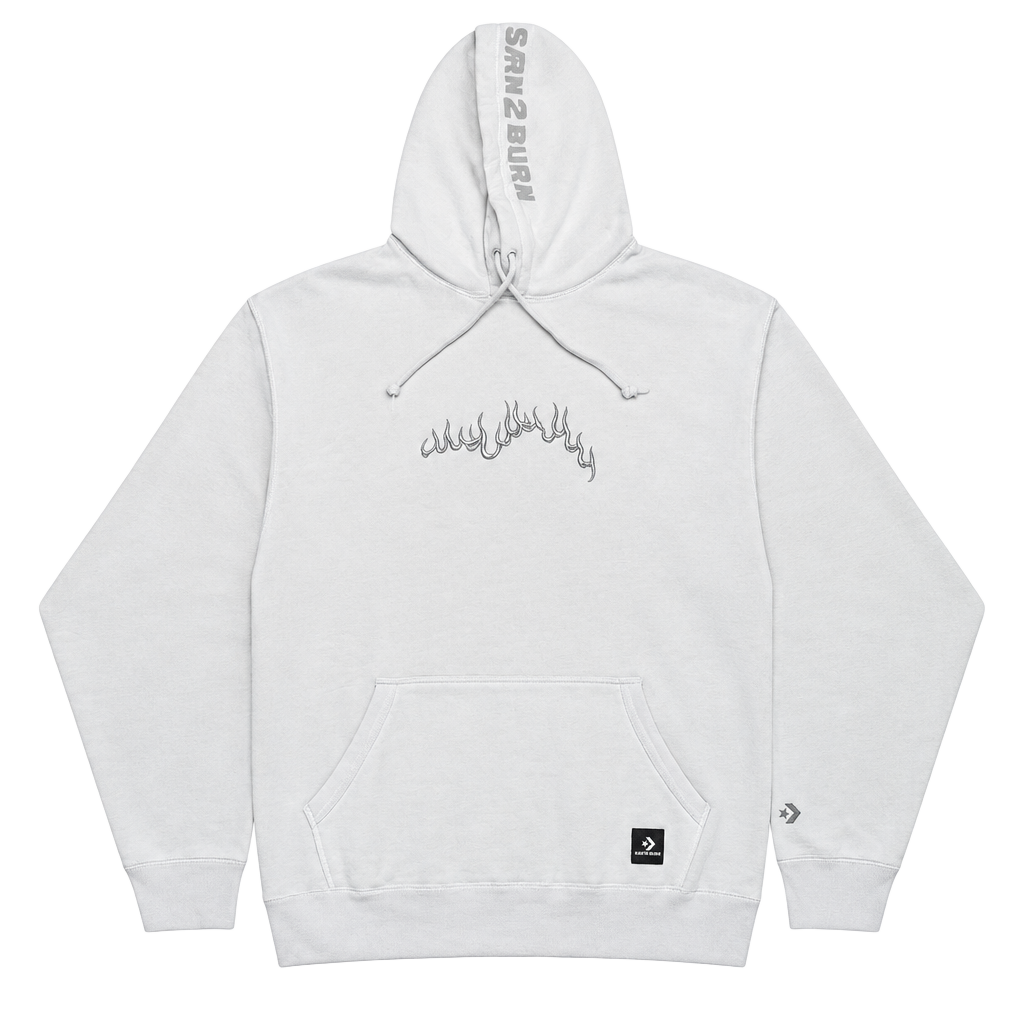 Converse x Babylon Hoodie Size M Learn2Burn White Flame 1