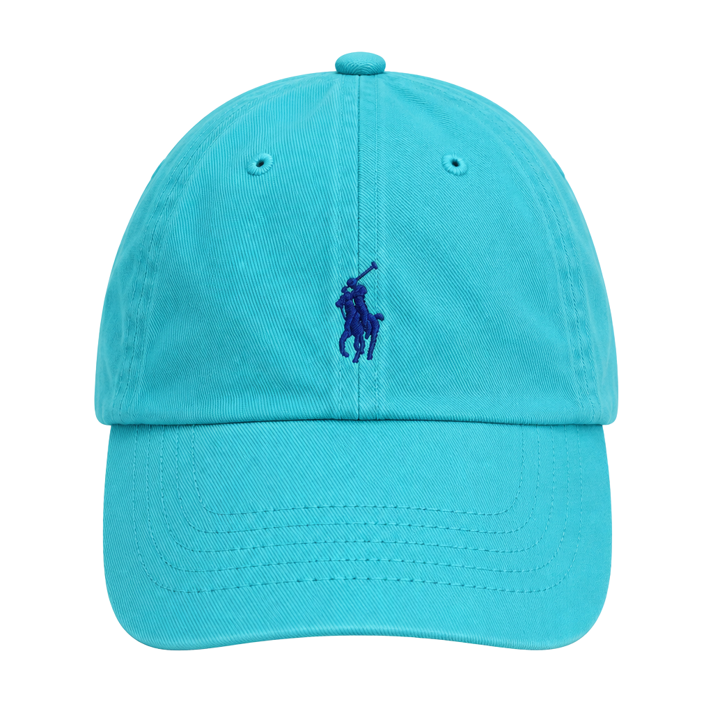 Polo Ralph Lauren Cotton Chino Baseball Cap One Size Teal Blue Pony Hat 1