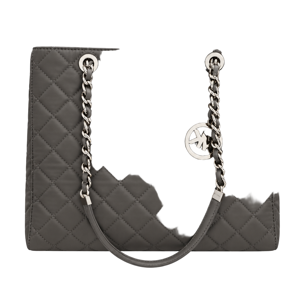 Michael Kors Susannah Large Quilted Tote Handbag Pearl Grey 1