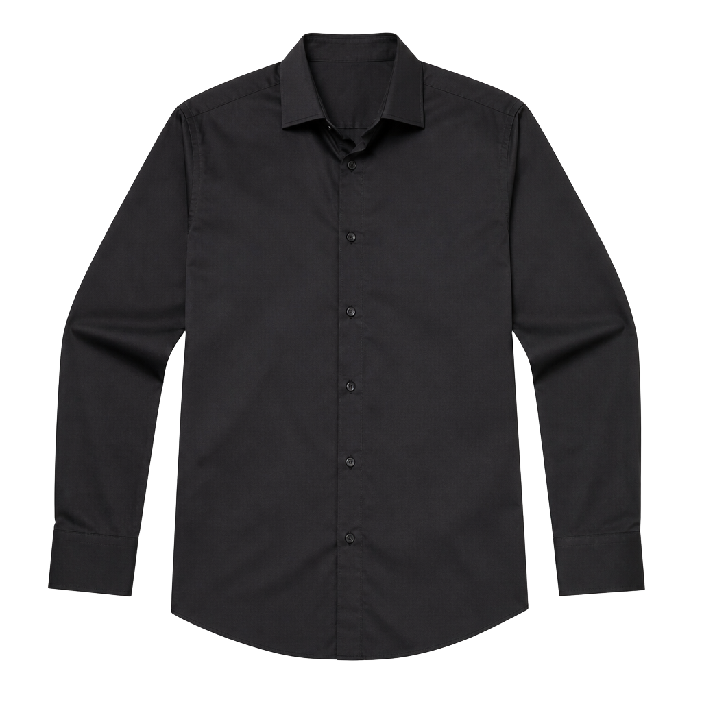 H&M Slim Fit Easy Iron Button Down Shirt Black Size L 1